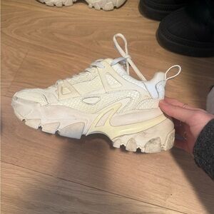 Platform White and Cream Women's Sneakers